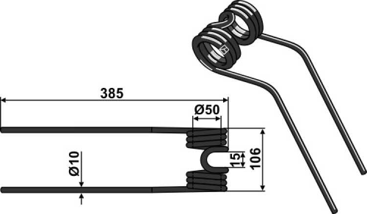 Heuwenderzinken Ø10